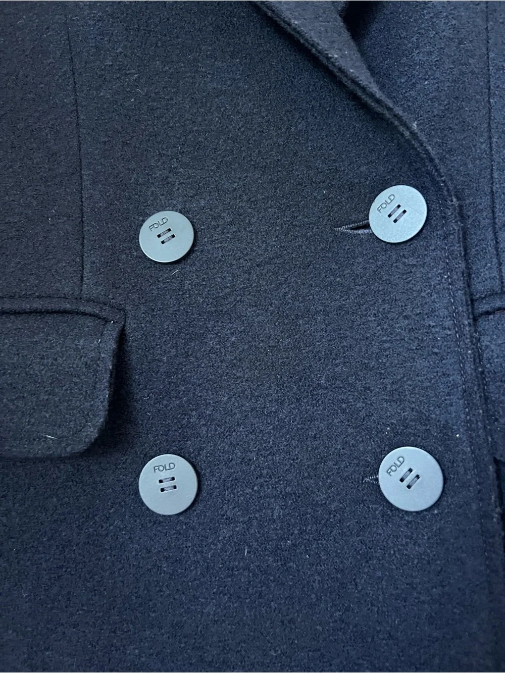 The Fold navy blue Sleeveless Double-Breasted Vest Coat